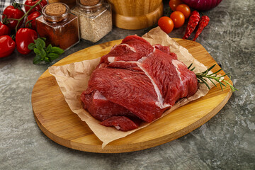 Raw beef meat piece for cooking