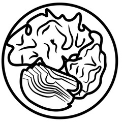 Morning breakfast Doodle element coloring page cartoon Illustration