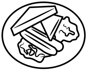 Morning breakfast Doodle element coloring page cartoon Illustration