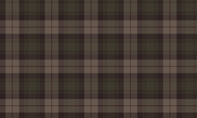Plaid fabric pattern, brown, green, cream, seamless for textile and design clothes skirt pants apron tablecloth blanket or decoration. Vector illustration.