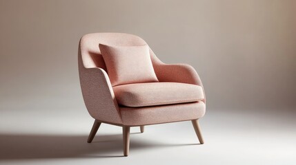 Obraz premium Elegant Modern Armchair in Soft Pink Fabric