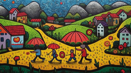 Flowers in fields with blooming flowers with clear autumn skies