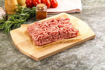 Raw uncooked red minced meat
