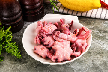 Marinated baby octopus snack appetizer