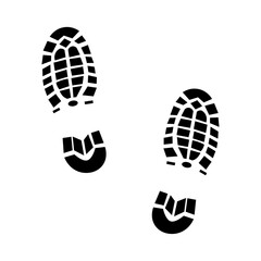 スニーカーの足跡のシルエットイラスト