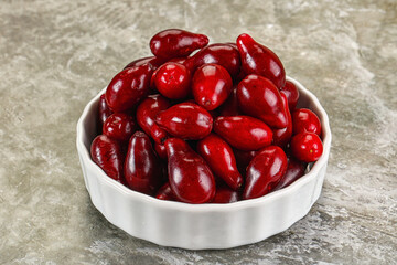 Ripe sweet juicy digberry cornel