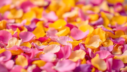 Pink and Yellow Rose Petals Background,