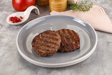 Grilled beef burger cutlet minced meat