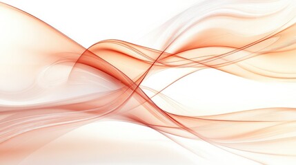 Elegant Flowing Abstract Waves in Soft Coral Tones with Smooth Gradients on a Light Background, Perfect for Artistic and Modern Designs