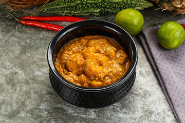 Indian prawn masala with spices