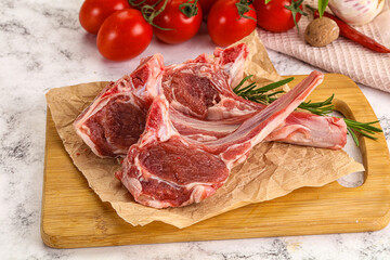 Raw Rack of Lamb for cooking