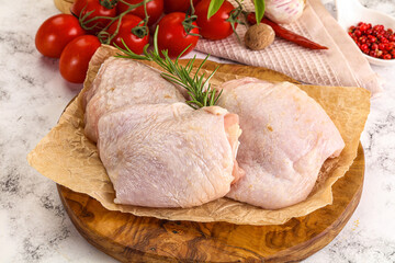 Raw chicken thighs for cooking
