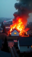 Fire, burning houses, danger, insurance