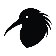 Obraz premium Kiwi bird head logo silhouette vector illustration.