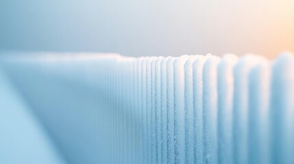 Ice-crusted fence with soft ambient lighting, cold winter detail, tranquil atmosphere