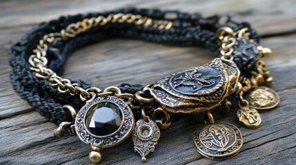 Elegant Vintage Bracelet with Charms and Details