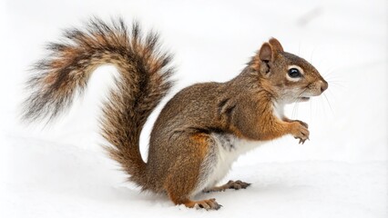 Obraz premium Charming Squirrel Watercolor Painting Illustration for Greeting Cards, Perfect for Nature Lovers and Wildlife Enthusiasts, Isolated on White Background for Creative Designs