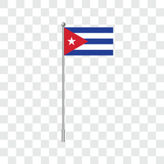 Clip art element design flag of Cuba. Vector Illustration.
