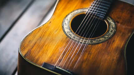 Obraz premium Acoustic Guitar Closeup