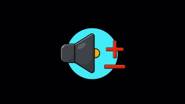 Sound Increase Decrease Icon Animation Video - Transparent
