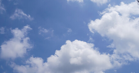 Beautiful clouds in the blue sky are the background in nature