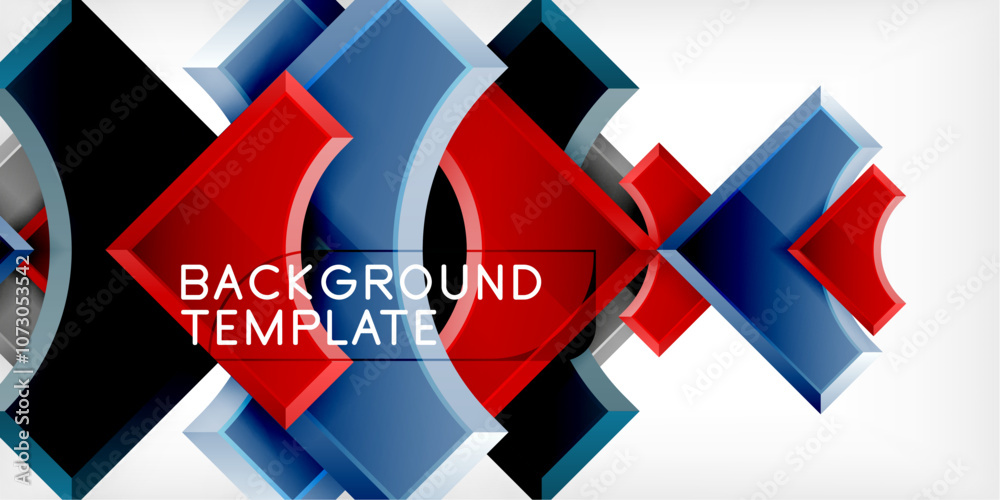 Poster Geometric design abstract background - circles and triangles