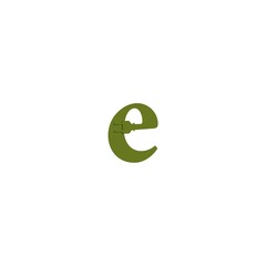 E electric logo. Electrical sign with the letter e icon isolated on white background
