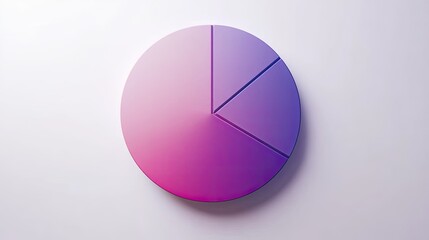 Abstract Pie Chart Design in Gradient Shades of Pink and Purple on a Minimalist Background for Data Visualization and Creative Presentations