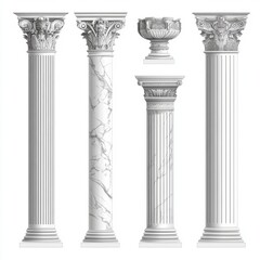 Ancient Greek and Roman style architecture design elements, clasic palace building colonnades,  " ai generator "
