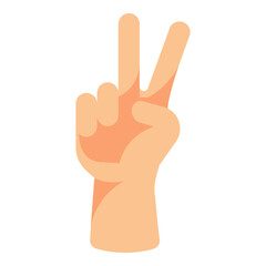 peace hand gesture flat icon