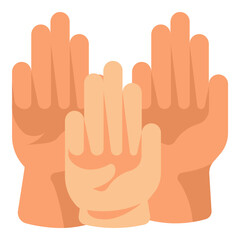 raise hands for solidarity flat icon