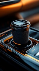 car empty cup holder close shot for product placement mock-up  " ai generator "