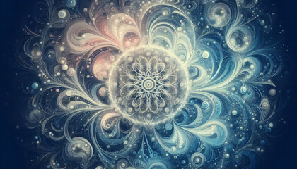 花がモチーフの抽象的イラスト