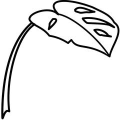 Monstera element Doodle element coloring page cartoon Illustration
