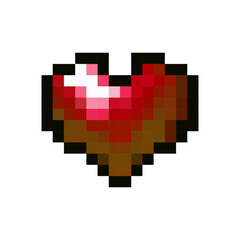 Pixel Red Heart Pixelated Love Heart illustration