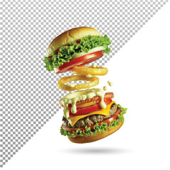 with transparent background Layered Perfection The Anatomy of a Delicious Burger 1.eps