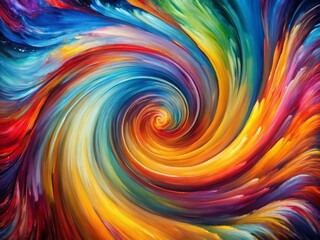Dynamic Swirl of Colors: An Abstract Painting with Vivid Brushstrokes Capturing Energy and Emotion in a Harmonious Balance of Color and Form