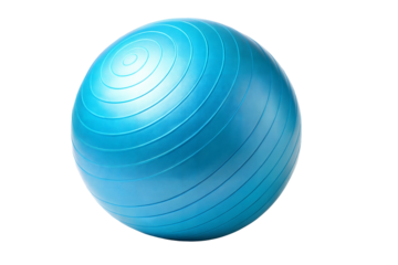 Blue stability ball on a transparent or white isolated background.