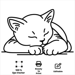 Cute Adorable Cat Coloring pages for kids coloring Book, Hand drawn bold line art, sketch coloring Activity book  vector illustration