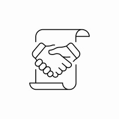 handshake deal contract icon sign vector