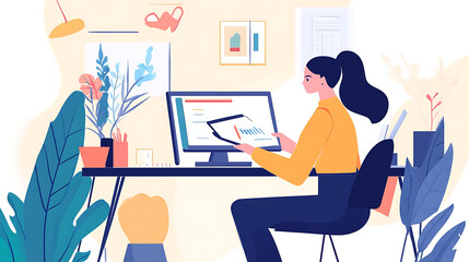 Professional female supervisor with a clipboard, checking team progress in a creative workspace 