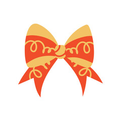 A textured retro bow or ribbon in a flat vector style