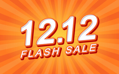 1212 shopping day vector background. 12.12 End year sale vector sale banner. 12 12 shopping day banner template