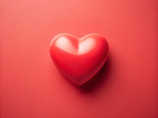 Obraz premium Emphasizing Passion and Empathy in Business Relationships with a Coral Pink Backdrop Featuring a Minimalist Heart Design for Effective Communication and Connection
