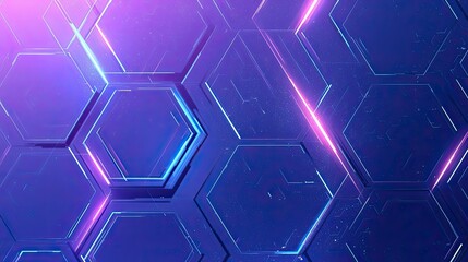 Abstract Hexagon Pattern with Glowing Lines