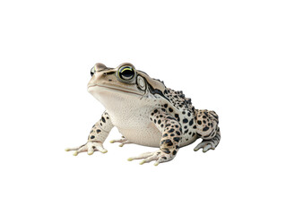 Naklejka premium Close Up of a Curious Spotted Toad Looking Up on transparent background