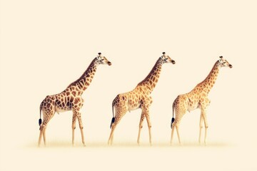 Obraz premium giraffe on white beige soft three