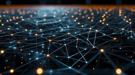 Digital Wave Flow with Particles and Data Points with abstract dots and lines for tech processe , data transfer and encryption, digital archives, sound and graphic presentations, science, education .