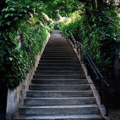 Obraz premium stairway to heaven forest, bridge, path, nature, wooden, wood