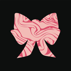 A textured retro bow or ribbon in a flat vector style